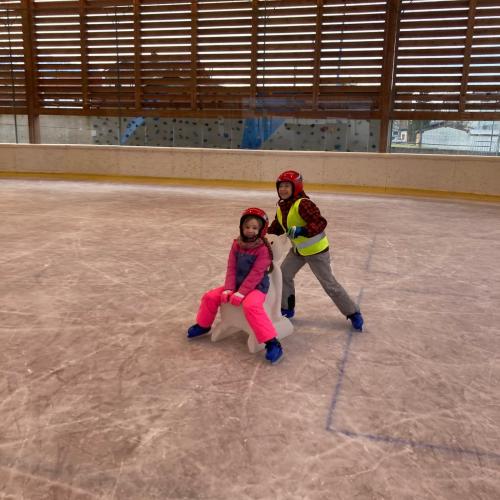 Schulkinder beim Eislaufen